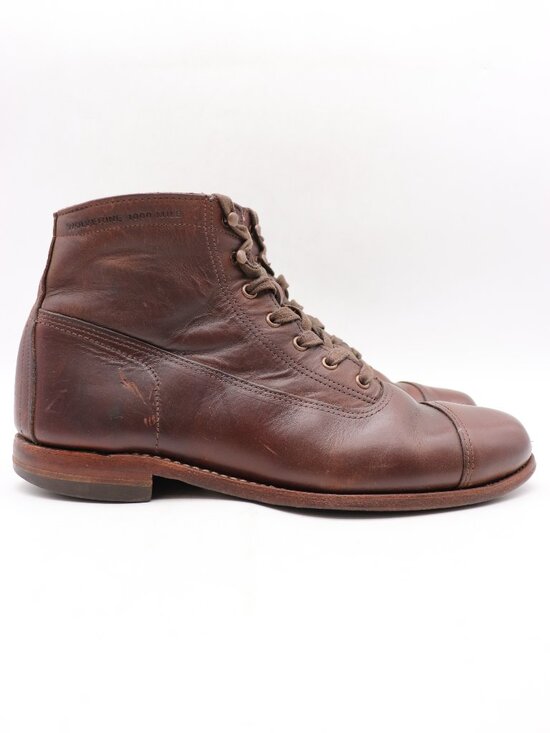 Wolverine 1000 Mile Boots Men\'s 10.5 D Brown Leather Combat Ankle Shoes USA main image 5